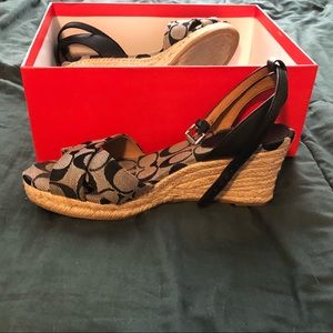 Coach Espadrille Peeptoe Wedges